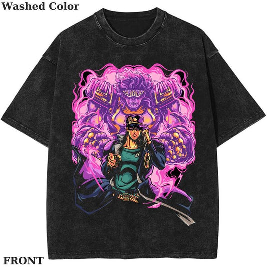 Jojo Naruto Manga Vintage Graphic Tee, Anime Star Platinum Shirt, vintage clothing, Womenswear Cotton Top Streetwear Shortsleeve Gamis