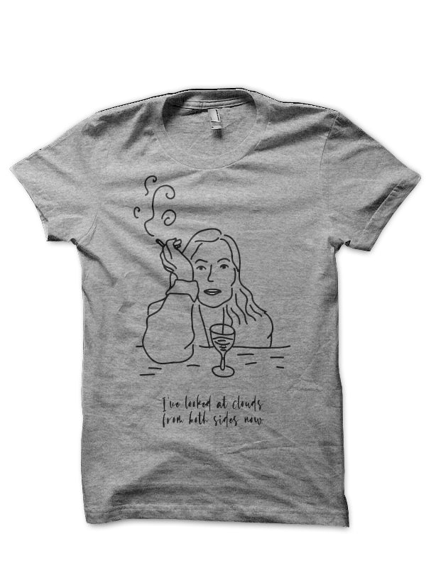 Joni Mitchell Grey T-Shirt Hoodie, Sweatshirt | CoreVibeTees.com