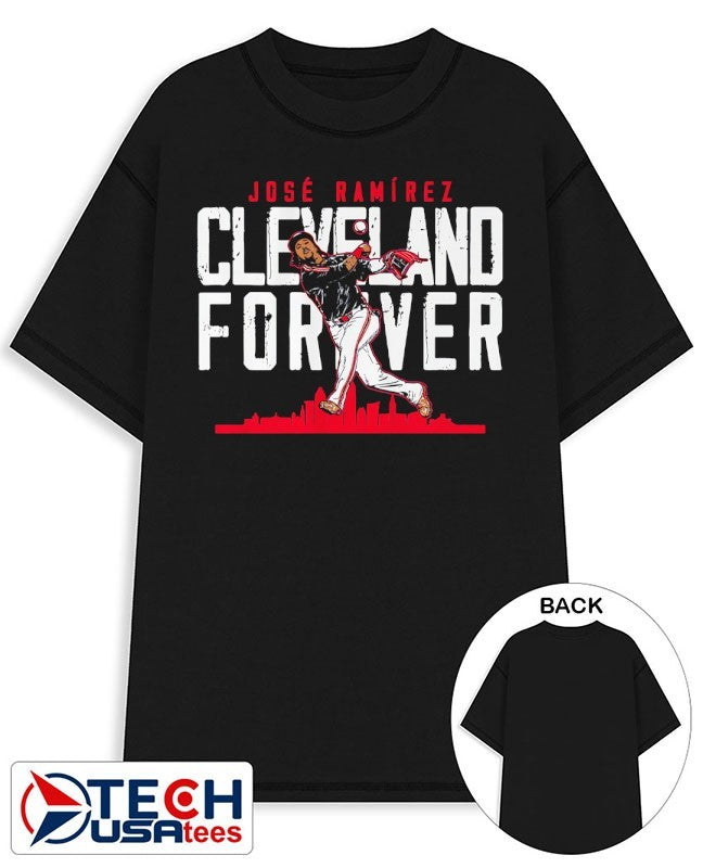 Jose Ramirez Cleveland forever Cleveland Guardians Baseball skyline shirt