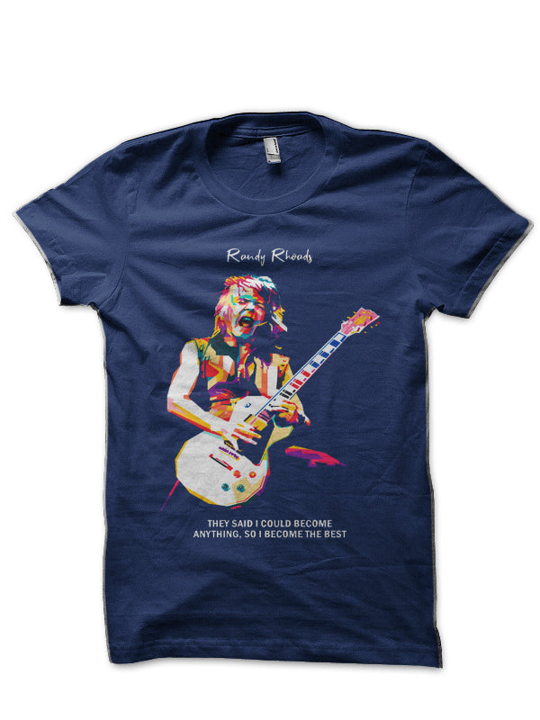 Randy Rhoads Navy Blue T-Shirt Hoodie, Sweatshirt | CoreVibeTees.com