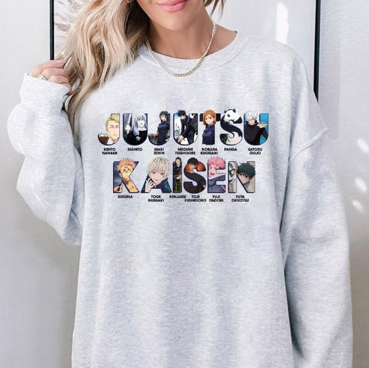 Jujutsu Kaisen Friends-Themed Sweatshirt - Jujutsu Anime Tee Sweatshirt, Hoodie, Comfort Colors
