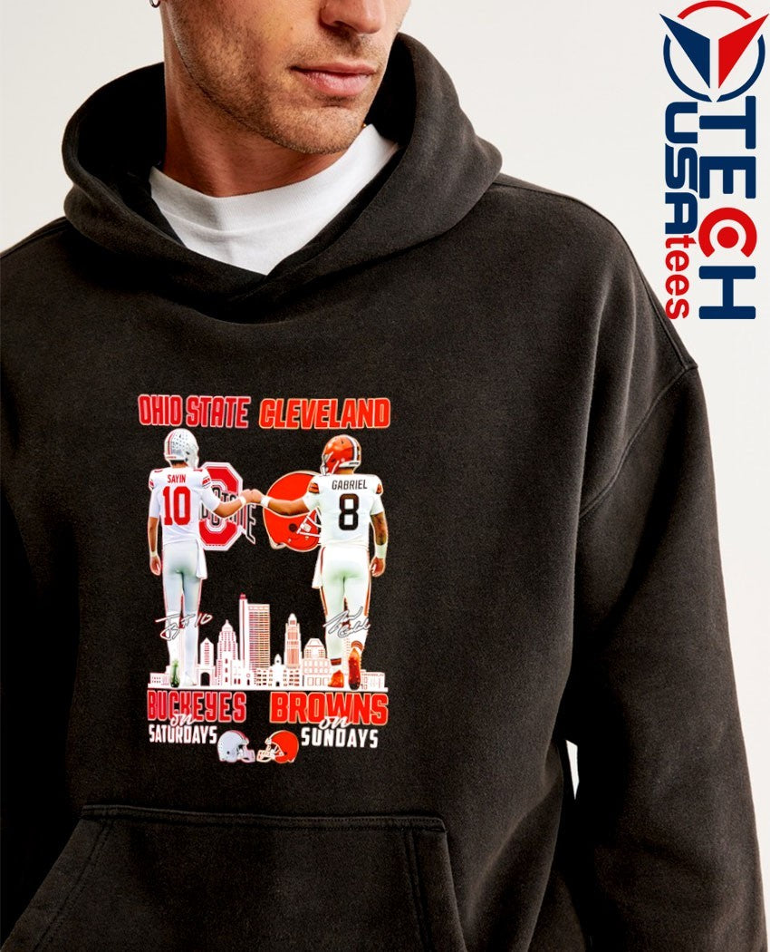 Julian Sayin Buckeyes on Saturdays and Dillon Gabriel Browns on Sundays skyline shirt