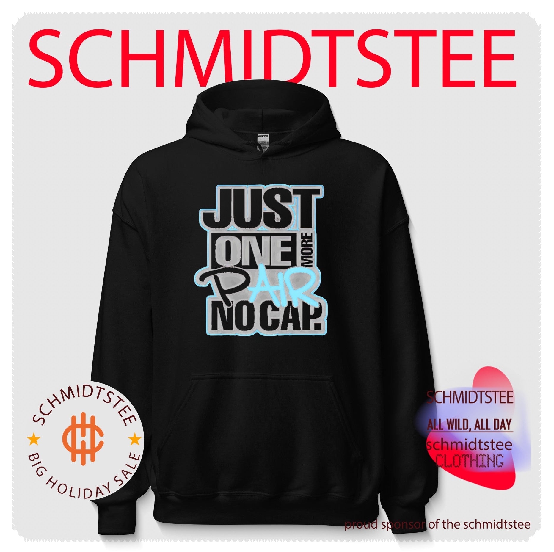 Just one more pair no cap simple text shirt