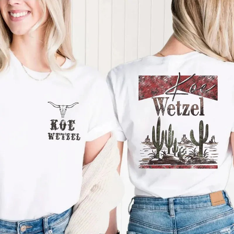 K0e WetzeI Western 2 Sides Tee, Concert Outfit, Country Music Clothes, Unisex Short Sleeve Tee Shirt, Casual Clothing