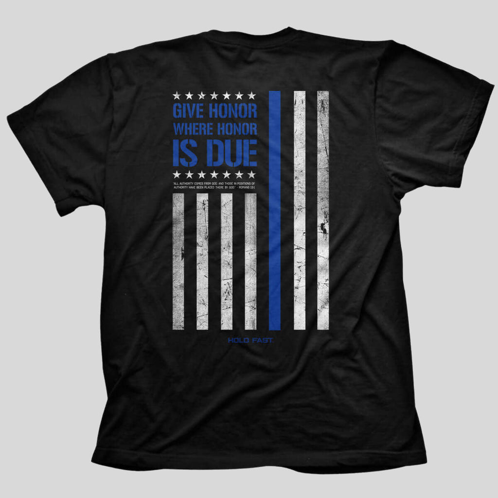 HOLD FAST Mens T-Shirt Back The Blue Hoodie, Sweatshirt | CoreVibeTees.com (Image 1)