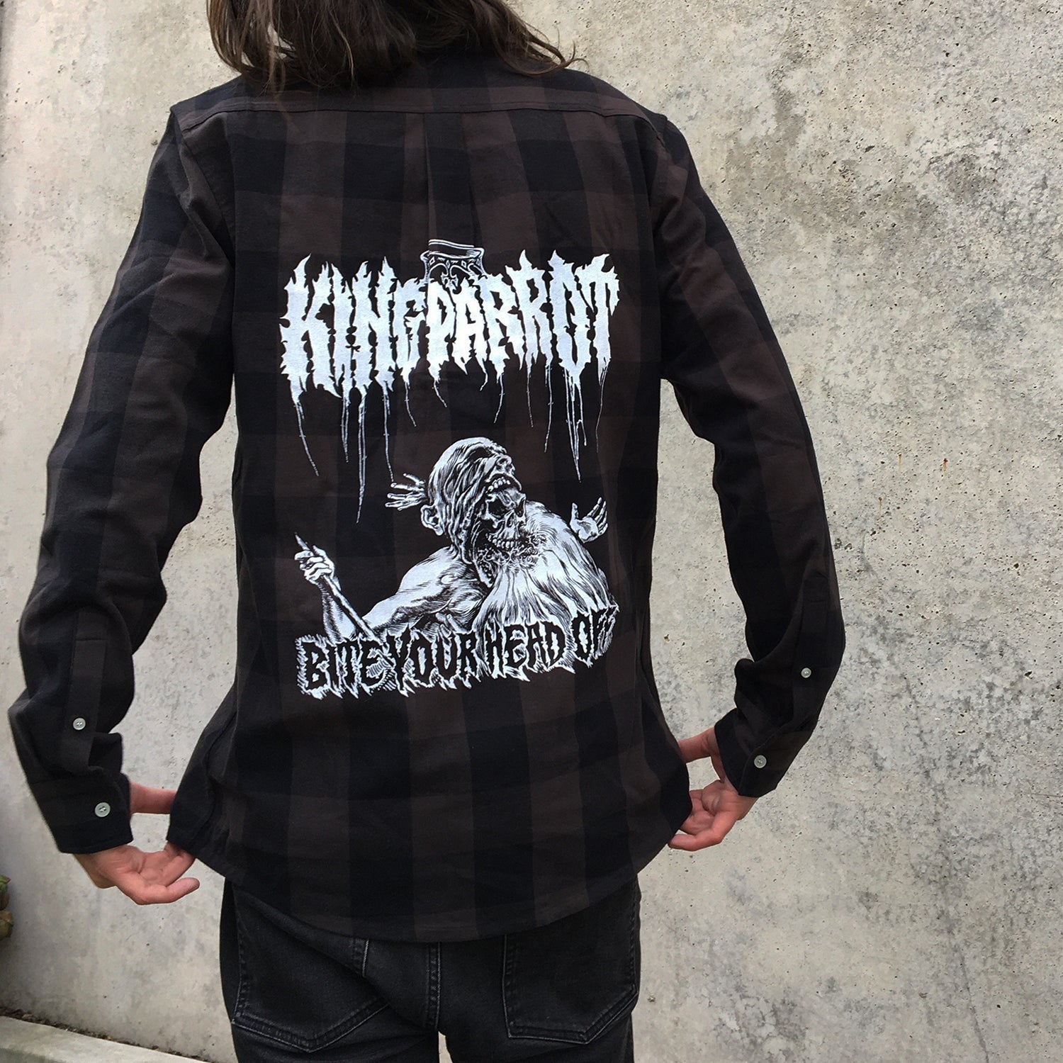 Bite Your Head Off Flanno Shirt (Black/Grey) Hoodie, Sweatshirt | CoreVibeTees.com (Image 2)