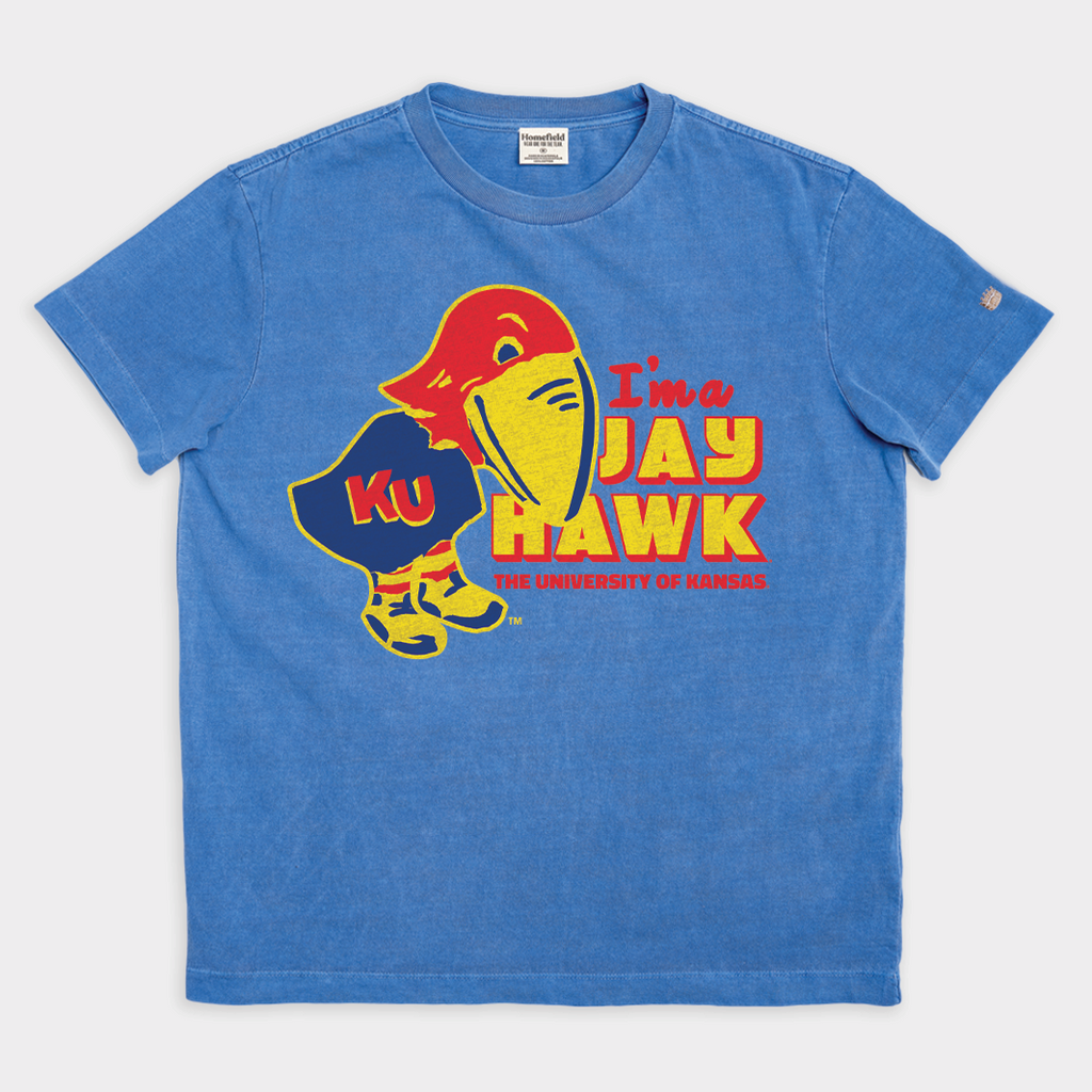 Retro Kansas "I'm a Jayhawk" Vintage Heavyweight Tee Hoodie, Sweatshirt | CoreVibeTees.com (Image 1)