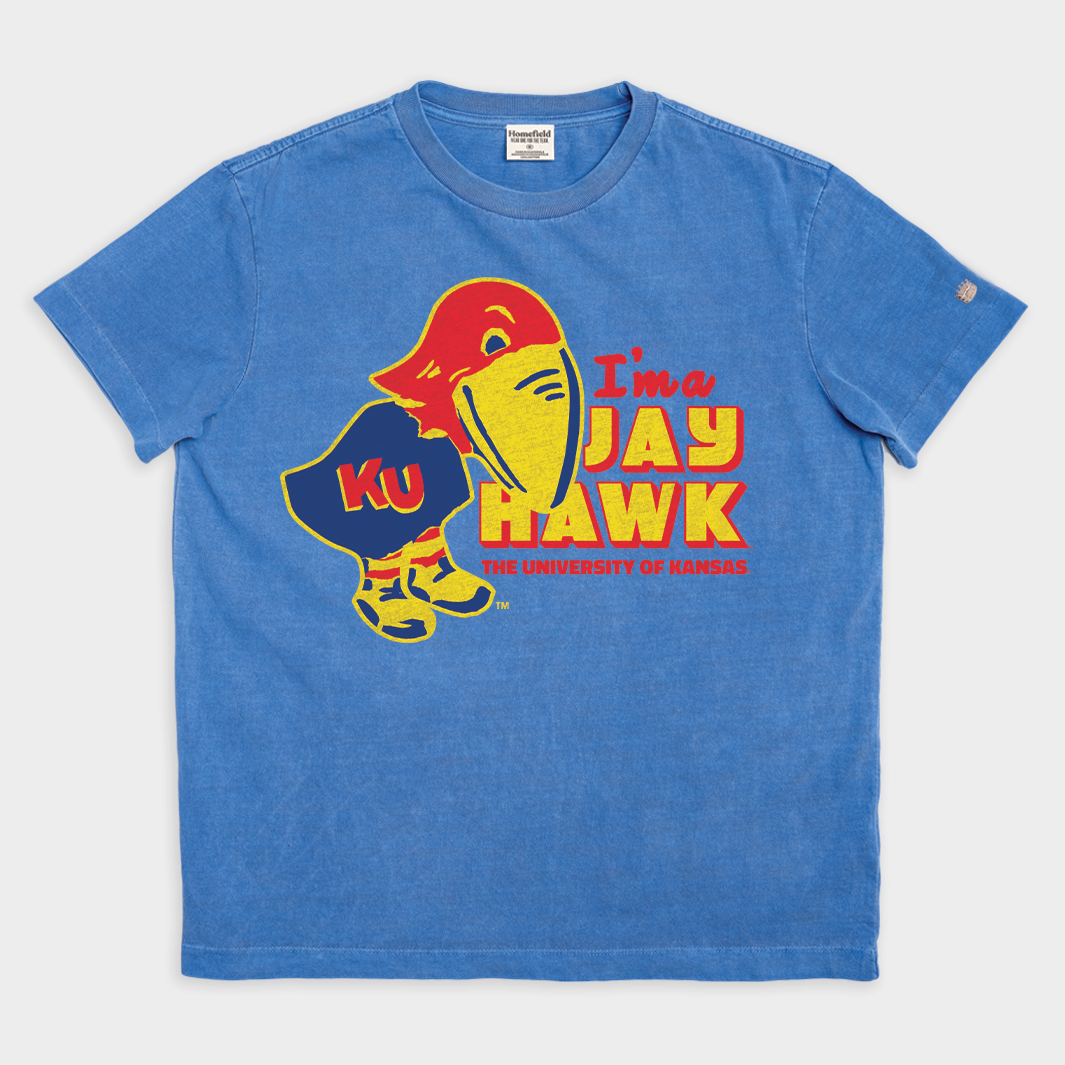 Retro Kansas "I'm a Jayhawk" Vintage Heavyweight Tee Hoodie, Sweatshirt | CoreVibeTees.com (Image 1)