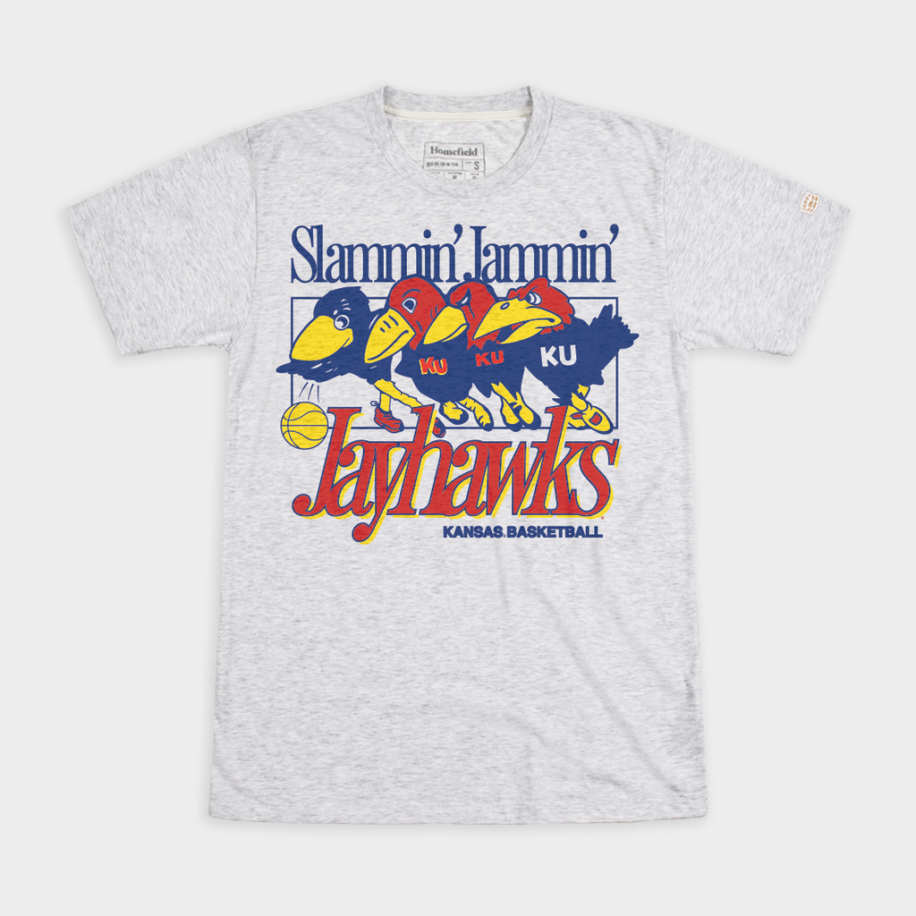 Vintage "Slammin' Jammin' Jayhawks" Tee Style001 Hoodie, Sweatshirt | CoreVibeTees.com (Image 1)