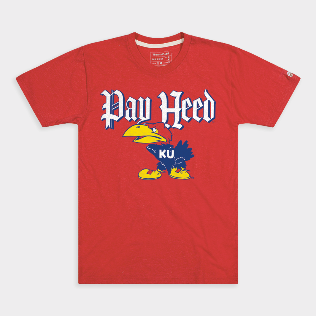 Vintage Kansas Jayhawks "Pay Heed" Tee Style001 Hoodie, Sweatshirt | CoreVibeTees.com (Image 1)