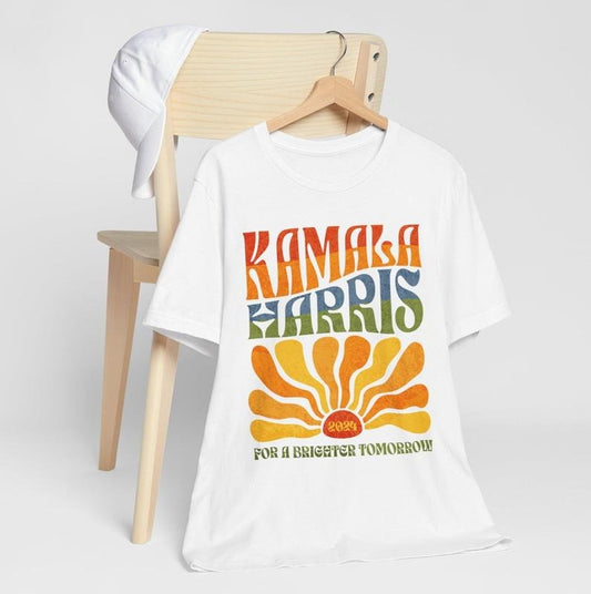 Kamala Harris Graphic T-Shirt for Women's- Short Sleeve Crew Neck Fitted Tee Top Womenswear
