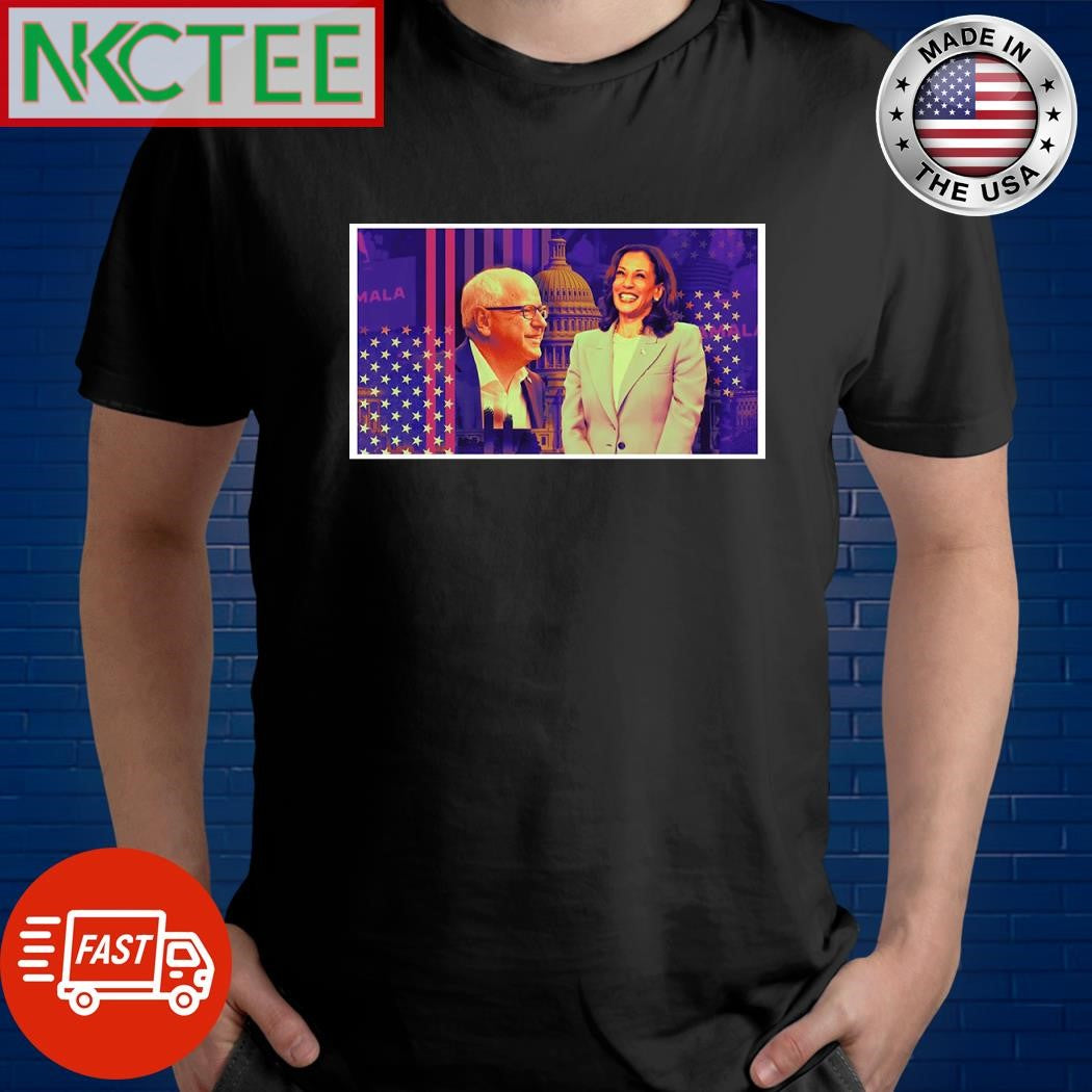 Kamala Harris Tim Walz White House Flag of the United States shirt