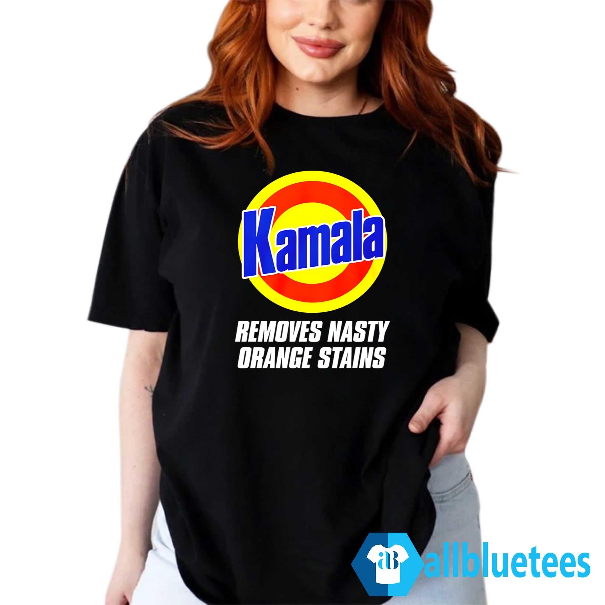 Kamala Removes Nasty Orange Stains Shirt