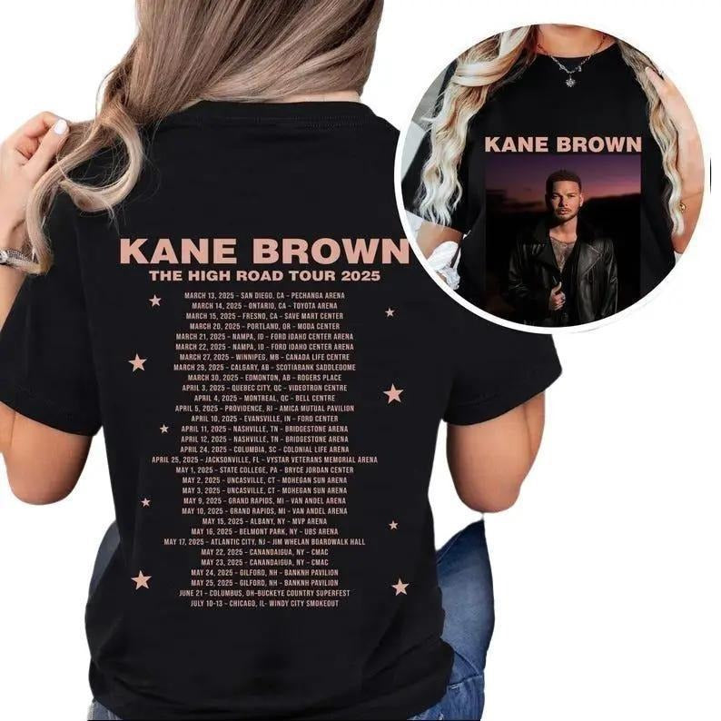 Kaneee Br0wn T-Shirt, Country Music Bleached Concert Tee, Retro 90s Tour 2025 Graphic Tee, Hot Hit Statement for Fans