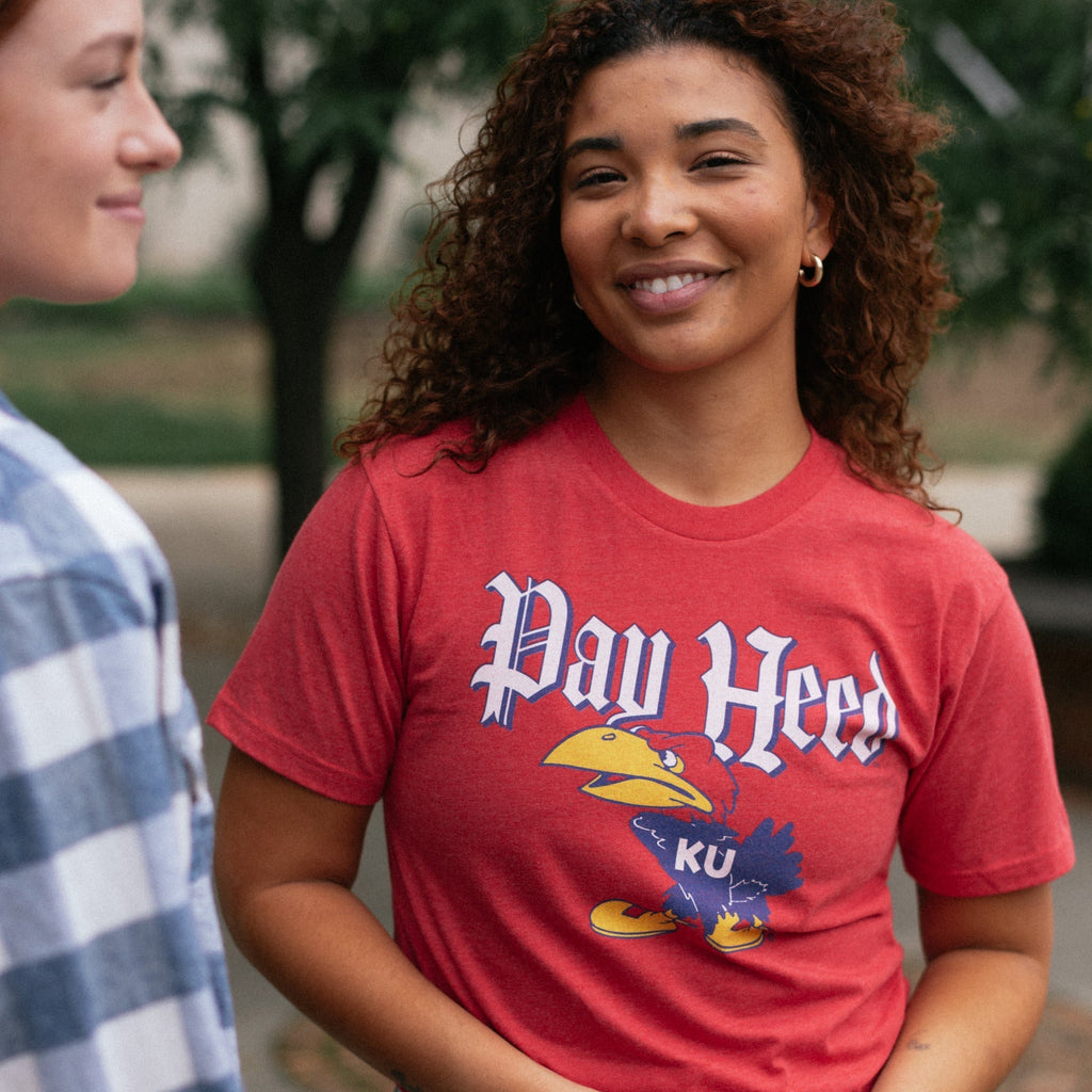 Vintage Kansas Jayhawks "Pay Heed" Tee Hoodie, Sweatshirt | CoreVibeTees.com (Image 2)