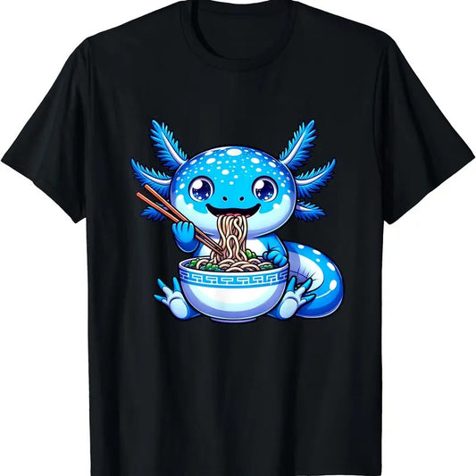 Kawaii Axolotl Ramen Anime Cutecore Teens TShirt