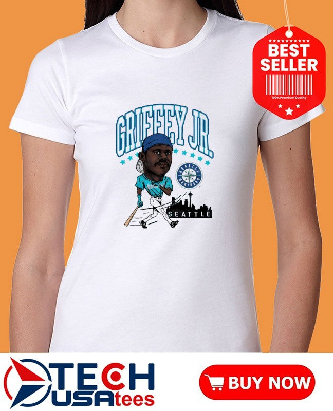 Ken Griffey Jr. Walk Off Mariners Seattle Mariners superstar caricature shirt