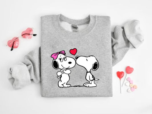 Kissing Snoopy Valentine Sweatshirt, Cute Valentine Shirt, Snoopy Valentine's Day Shirt, Snoopy Love Hearts T-shirt , Snoopy Shirt, Snoopy Love Sweatshirt