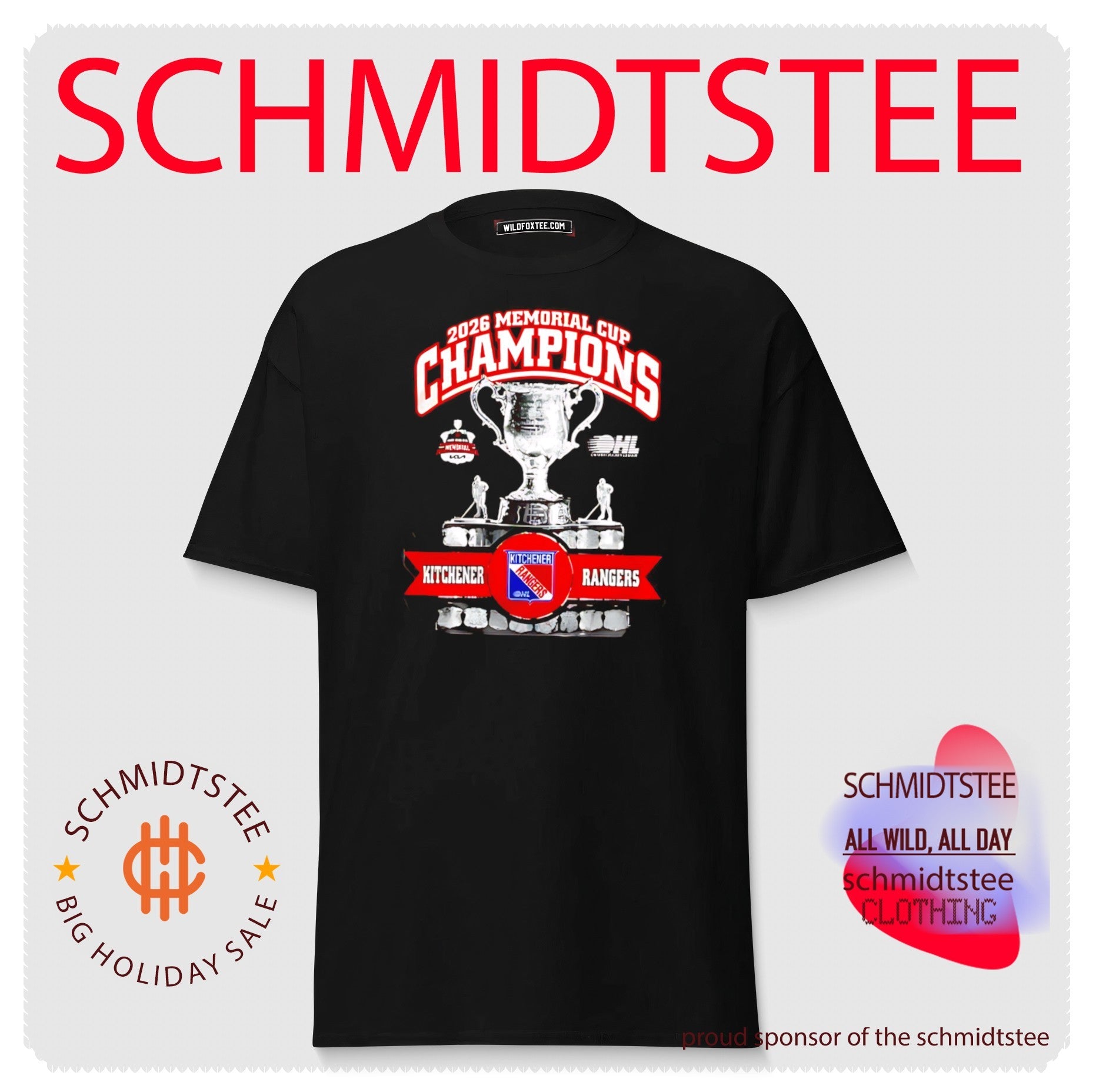 Kitchener Rangers 2026 Memorial Cup Champions trophy shirt