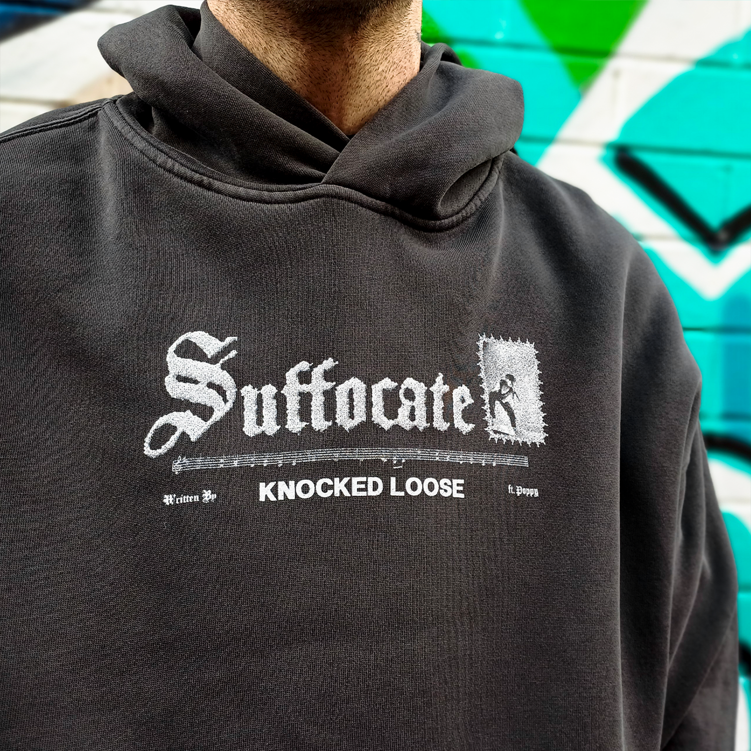 Suffocate Hoodie (Faded Black) T-Shirts, Sweatshirt | CoreVibeTees.com (Image 2)