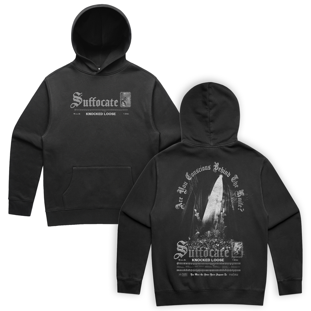 Suffocate Hoodie (Faded Black) T-Shirts, Sweatshirt | CoreVibeTees.com (Image 1)