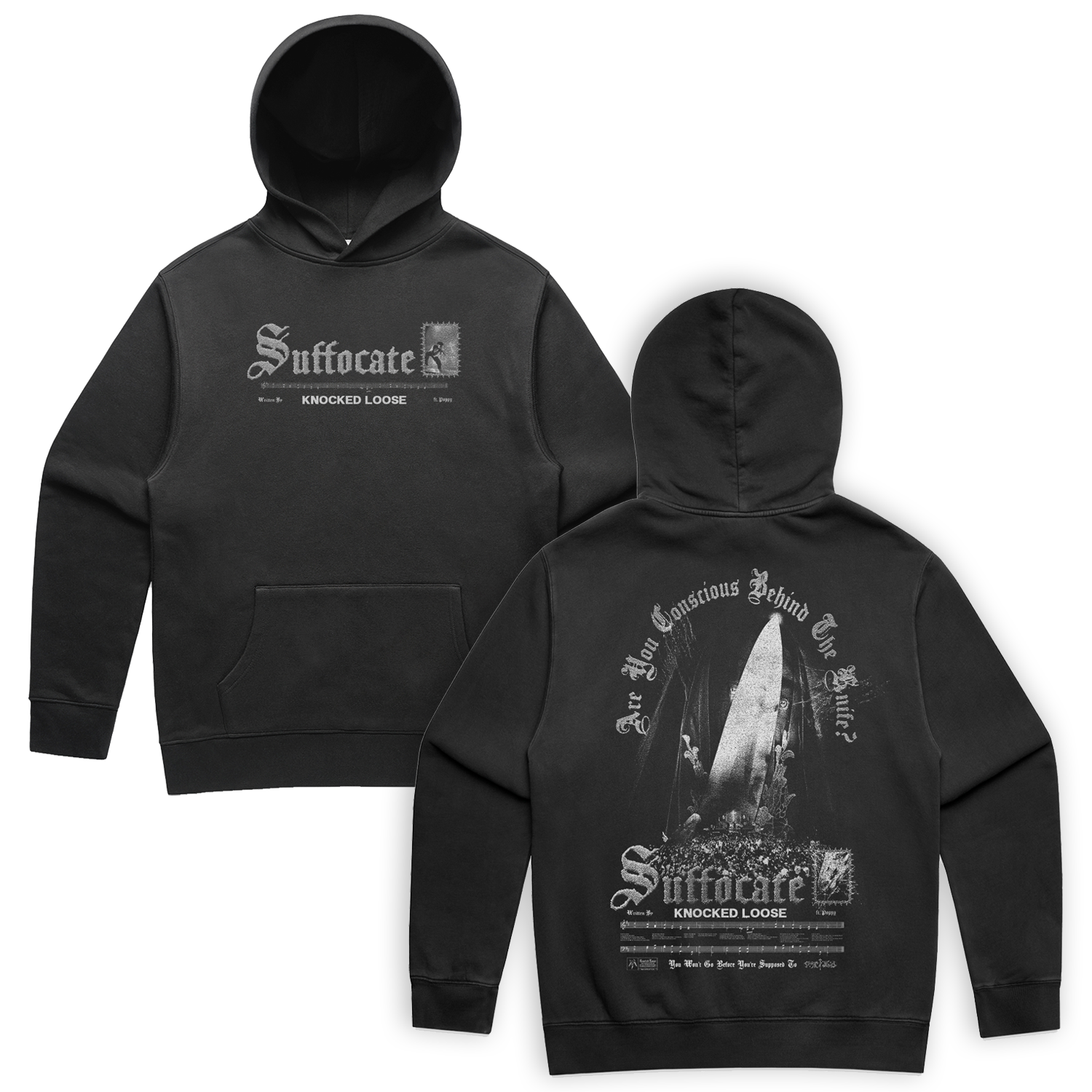Suffocate Hoodie (Faded Black) T-Shirts, Sweatshirt | CoreVibeTees.com (Image 1)