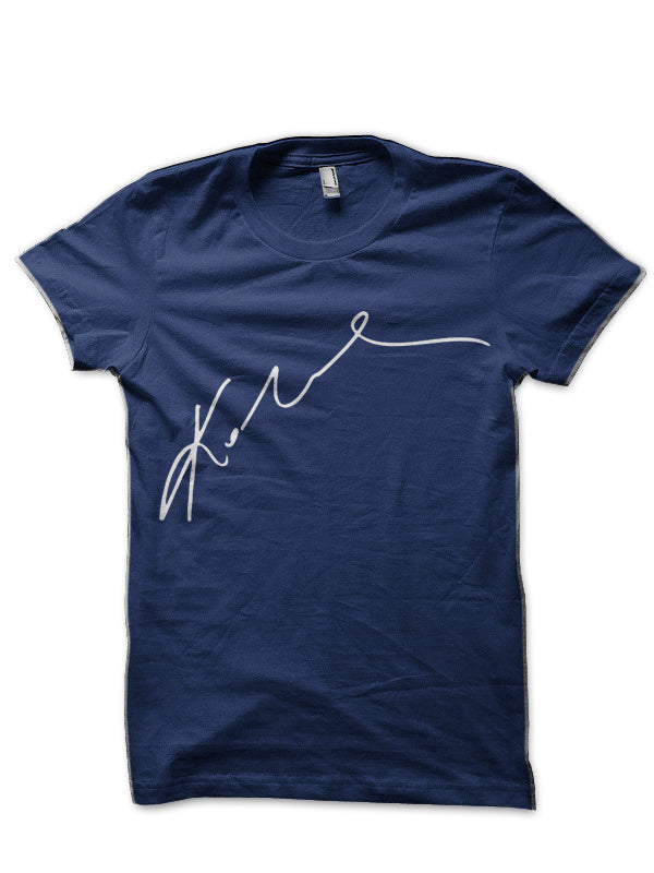 Kobe Bryantâ€™s Signature White On Black Navy Blue T-Shirt Hoodie, Sweatshirt | CoreVibeTees.com