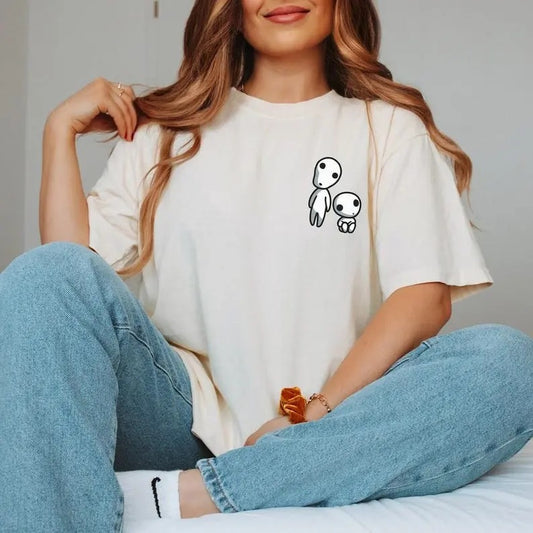 Kodama shirt, japanese anime t-shirt, cute monster star gift, love film tee, animation clothes, cartoon movie, gift for her, present