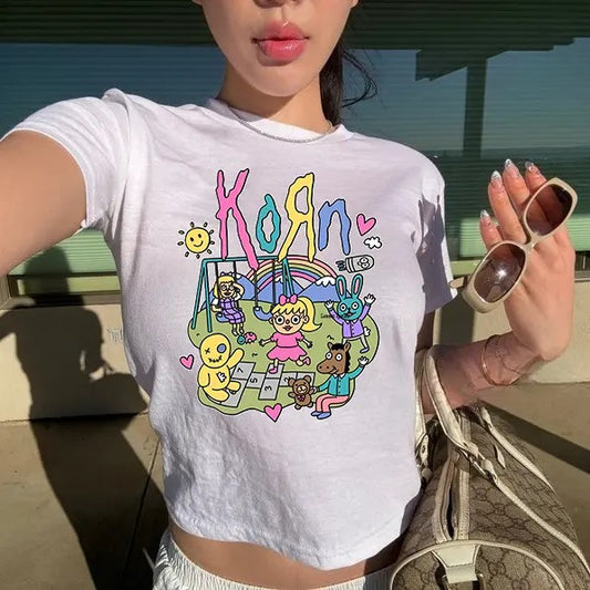 Korn Rainbow  Metal Music Tee - Freak On a Leash Cute Baby Tee