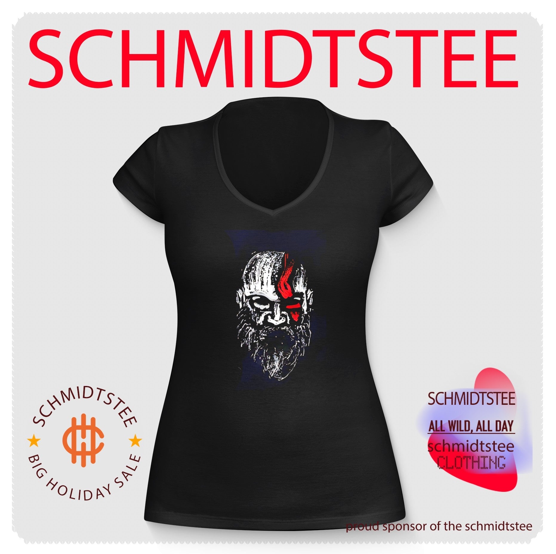 Kratos God of War portrait illustration shirt