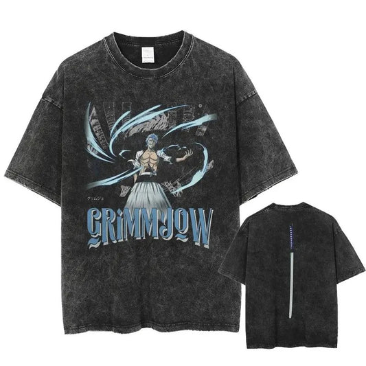 Kujo Grimmjow 2-sided Vintage Oversized T Shirt Anime Merch Soft Cotton Unisex Shirt Rare Gift for Him Gift For Her Vintage Y2K Hoodie Sweatshirt Sweatshirt, Hoodie, Comfort Colors