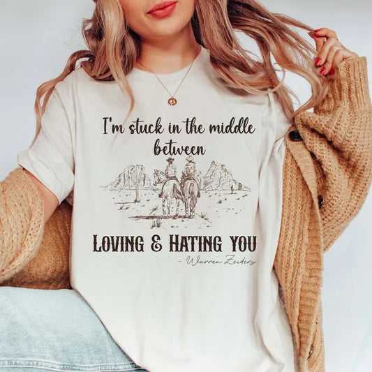 L0ving And H4ting You Tee, W4rren Zeid3rs Graphic Tee, Country Music Top, Concert Oufit, Unisex Short Sleeve Tee Shirt, Casual Clothing