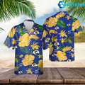 LA Rams Hibiscus Hawaiian Shirt