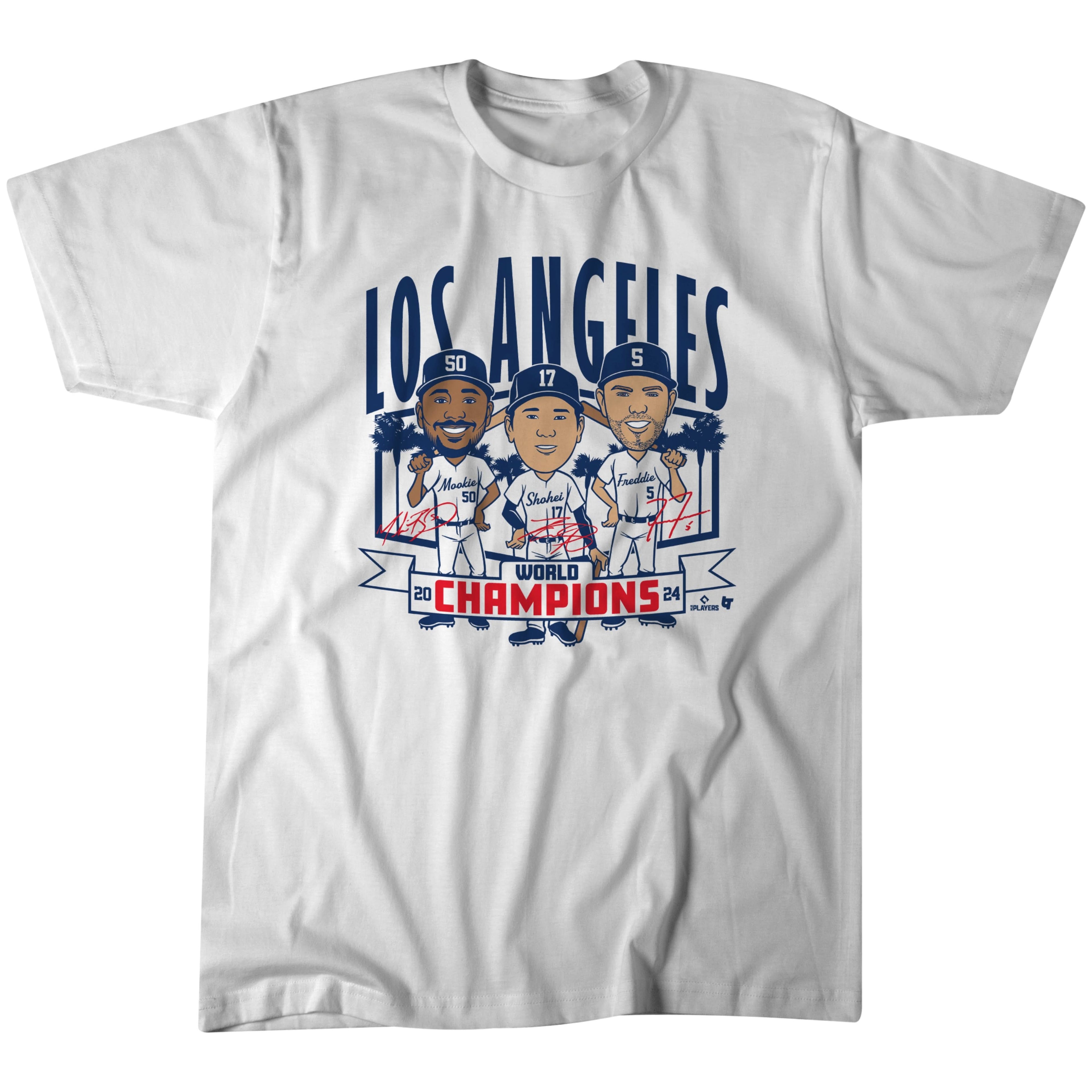 World Champions Caricatures : Los Angeles Baseball Adult Unisex Tee Hoodie, Sweatshirt | CoreVibeTees.com (Image 1)