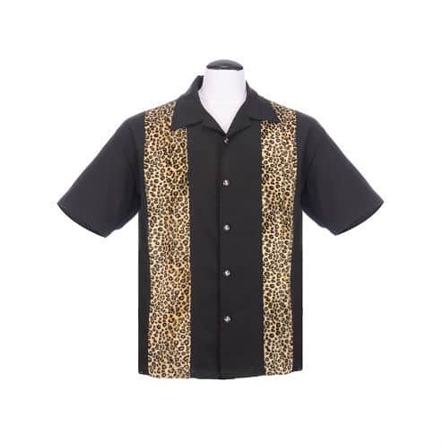 Leopard Black Bowling Shirt by Steady Clothing Hoodie, Sweatshirt | CoreVibeTees.com (Image 1)