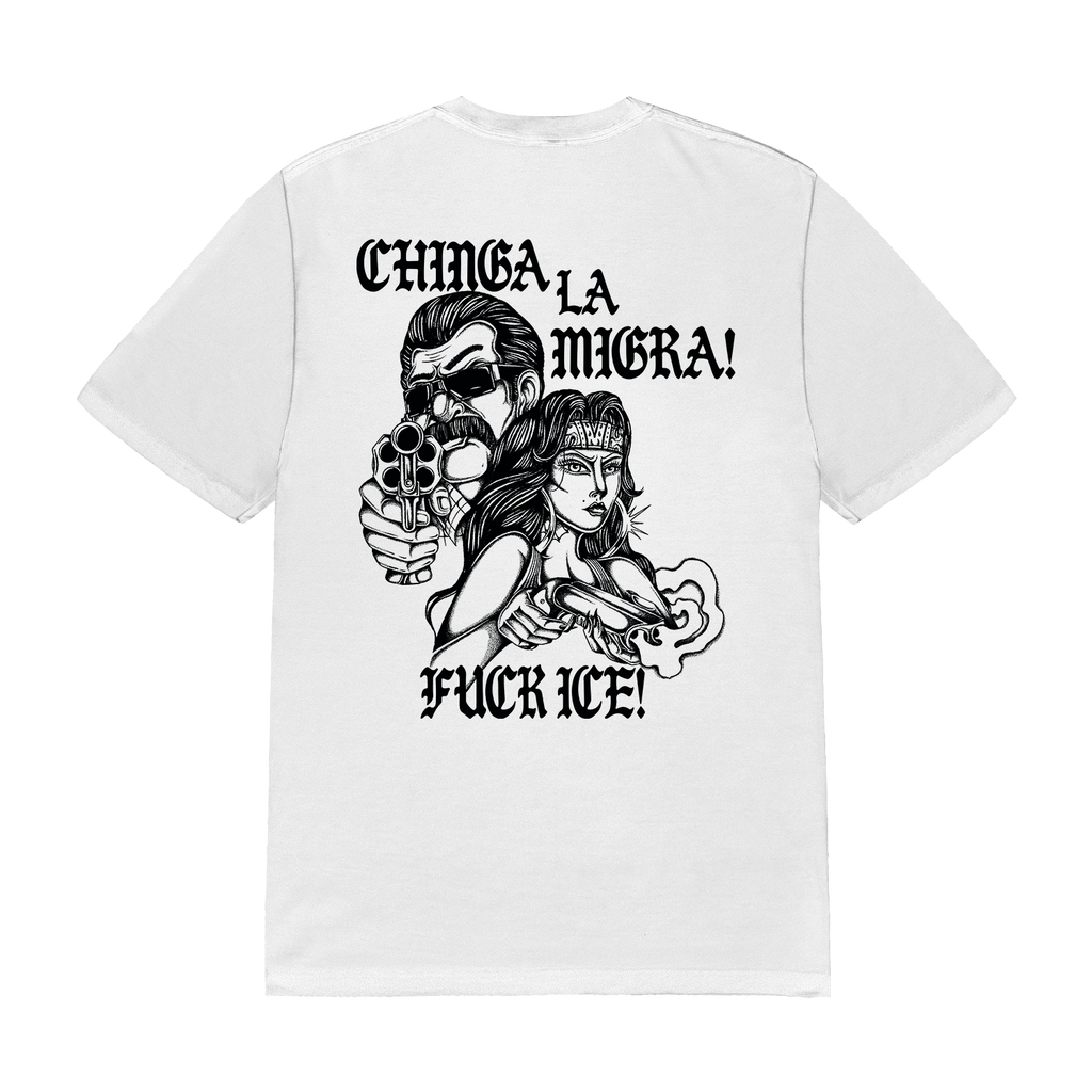 LIE - Chinga La Migra Tee (White) Hoodie, Sweatshirt | CoreVibeTees.com (Image 1)