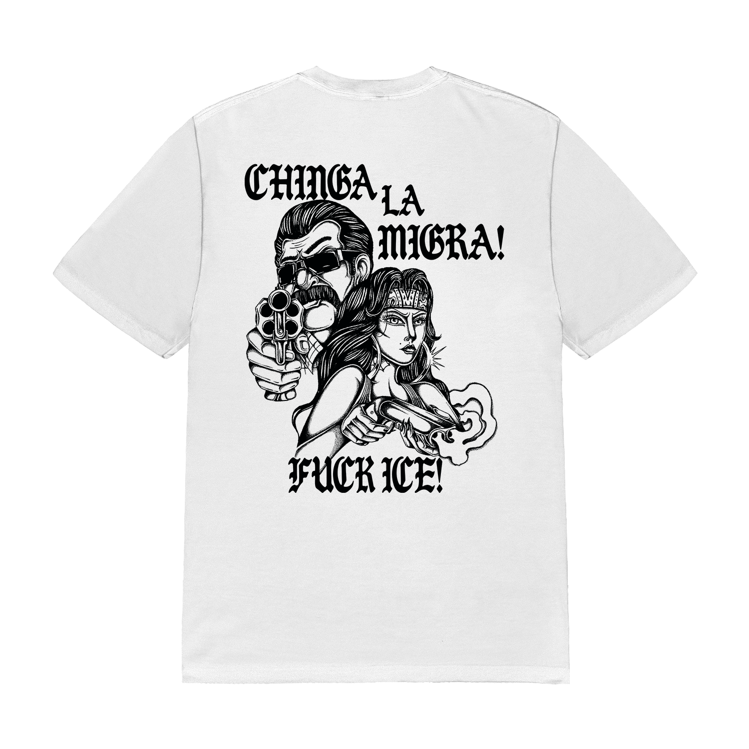 LIE - Chinga La Migra Tee (White) Hoodie, Sweatshirt | CoreVibeTees.com (Image 1)