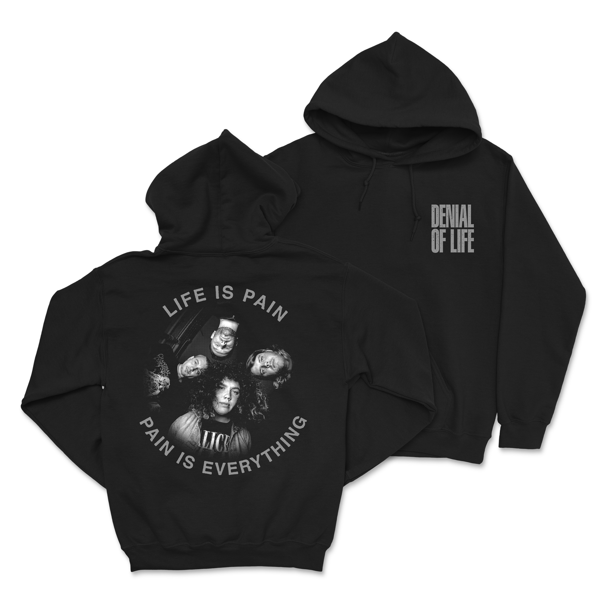 Denial of Life - Life is Pain Hoodie T-Shirts, Sweatshirt | CoreVibeTees.com (Image 1)