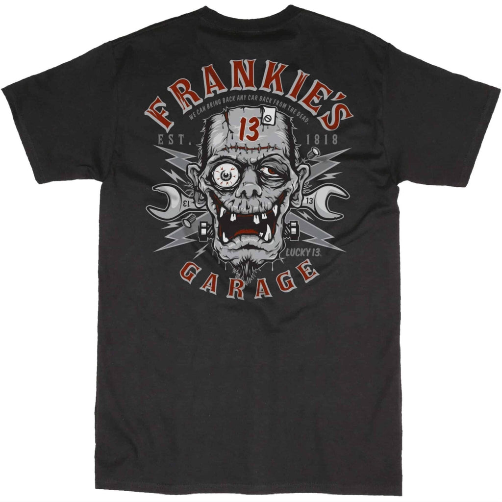 Lucky 13 Frankie's Garage T-Shirt Hoodie, Sweatshirt | CoreVibeTees.com (Image 1)