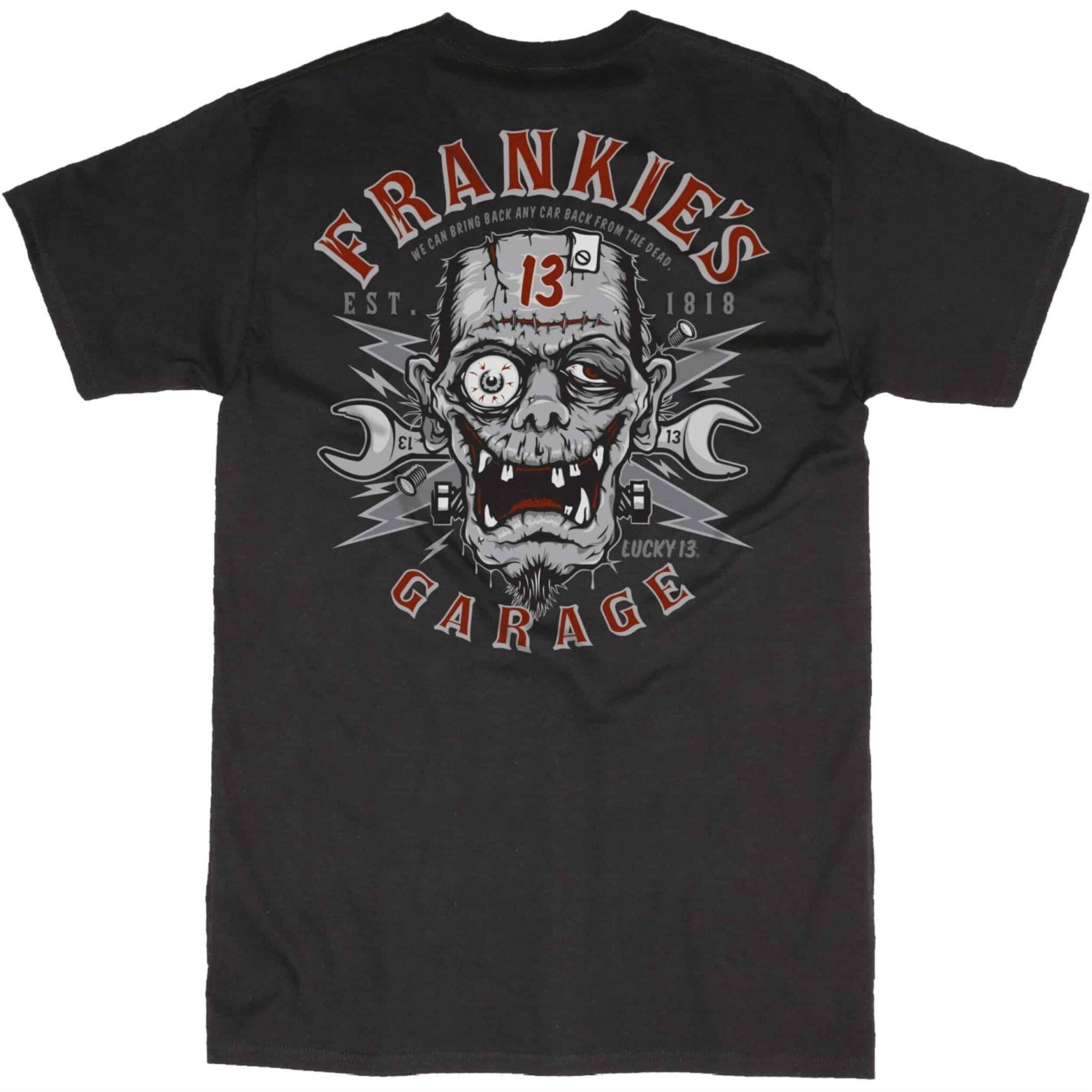 Lucky 13 Frankie's Garage T-Shirt Hoodie, Sweatshirt | CoreVibeTees.com (Image 1)