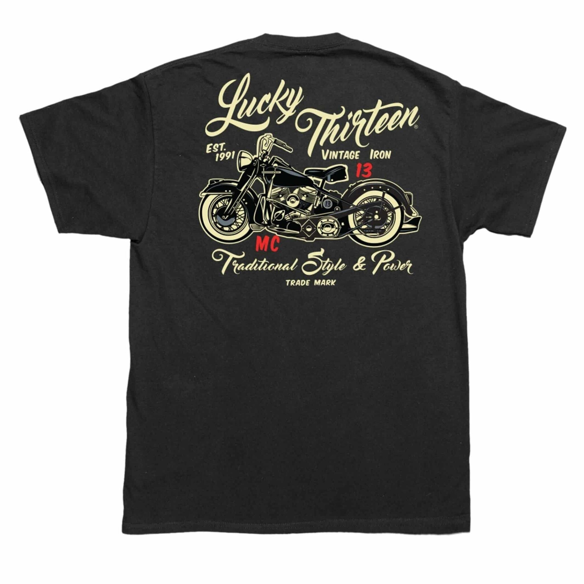 Lucky 13 Vintage Iron Motorcycle T-Shirt Hoodie, Sweatshirt | CoreVibeTees.com (Image 1)