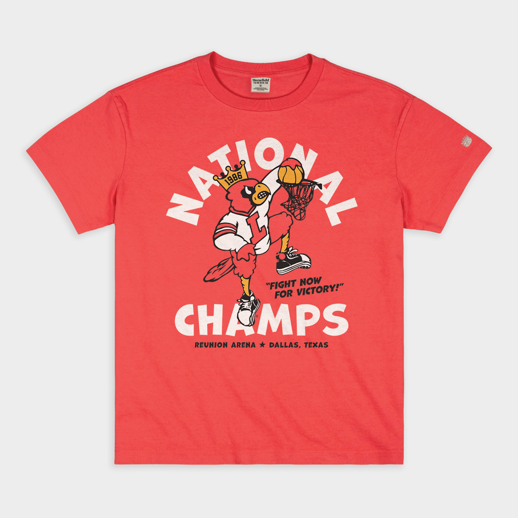 1986 Louisville Cardinals National Champs Vintage Heavyweight Tee Style001 Hoodie, Sweatshirt | CoreVibeTees.com (Image 1)