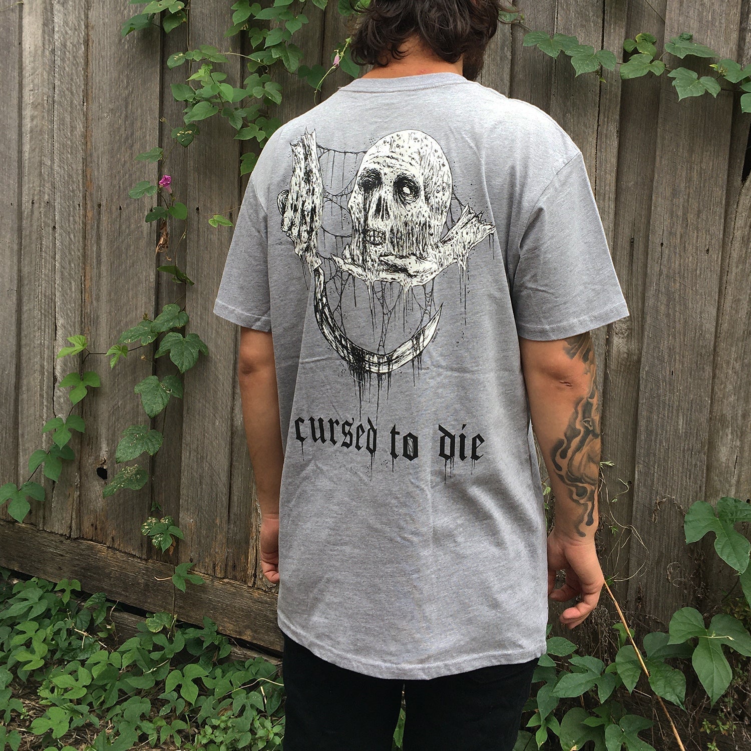 Cursed To Die T-Shirt (Grey Marle) Hoodie, Sweatshirt | CoreVibeTees.com (Image 3)