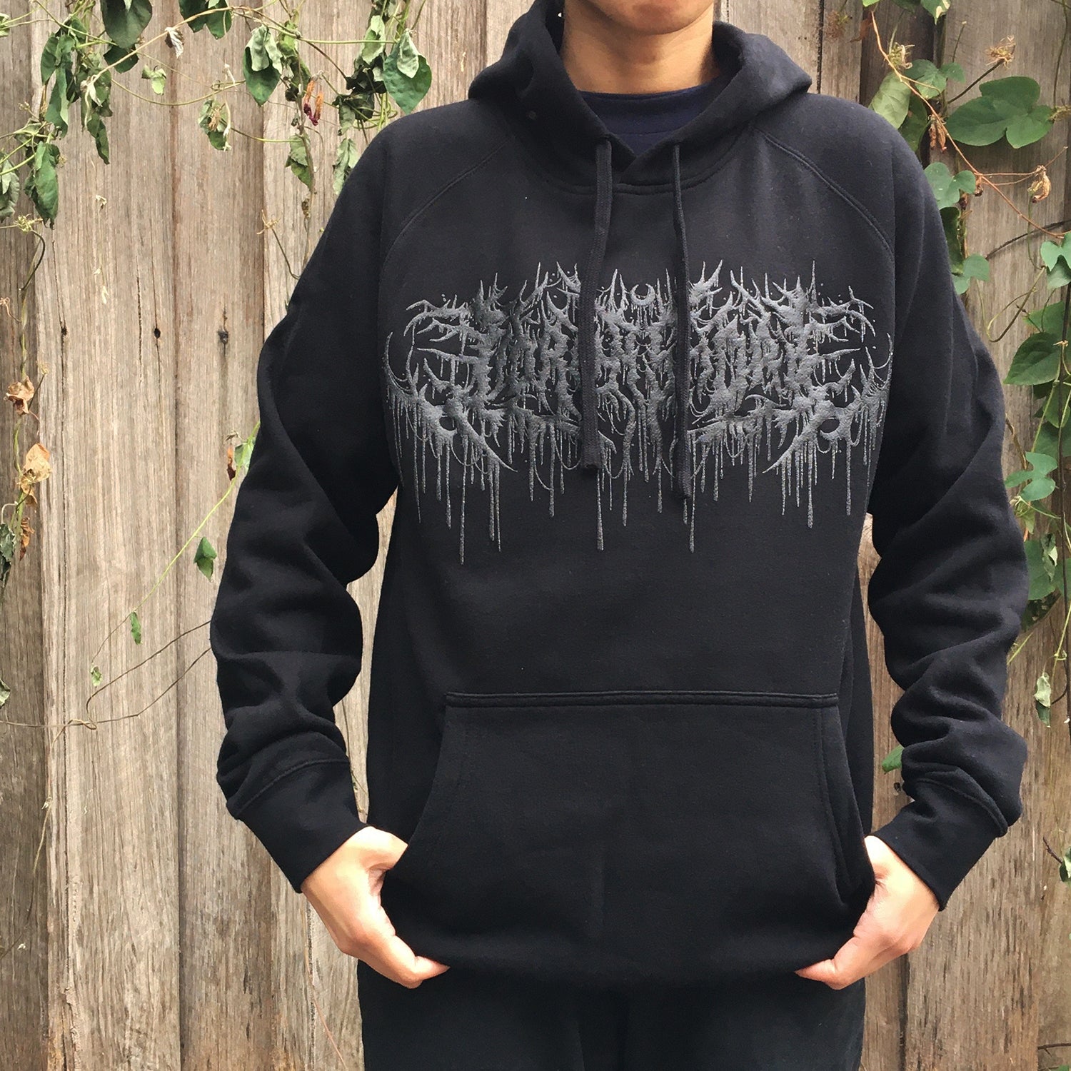 Pain Remains Black Puff Print Hoodie (Black) T-Shirts, Sweatshirt | CoreVibeTees.com (Image 2)
