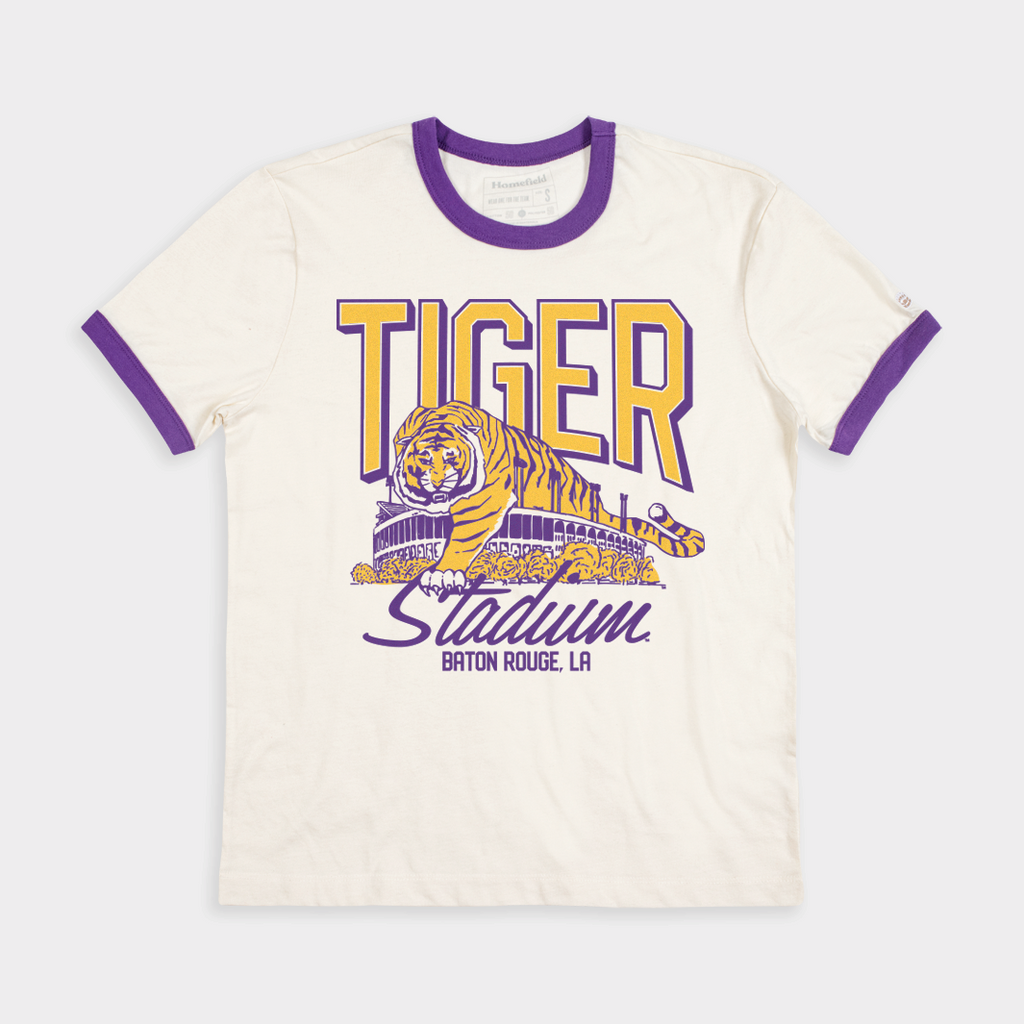 LSU Football Tiger Stadium Ringer Tee Hoodie, Sweatshirt | CoreVibeTees.com (Image 1)