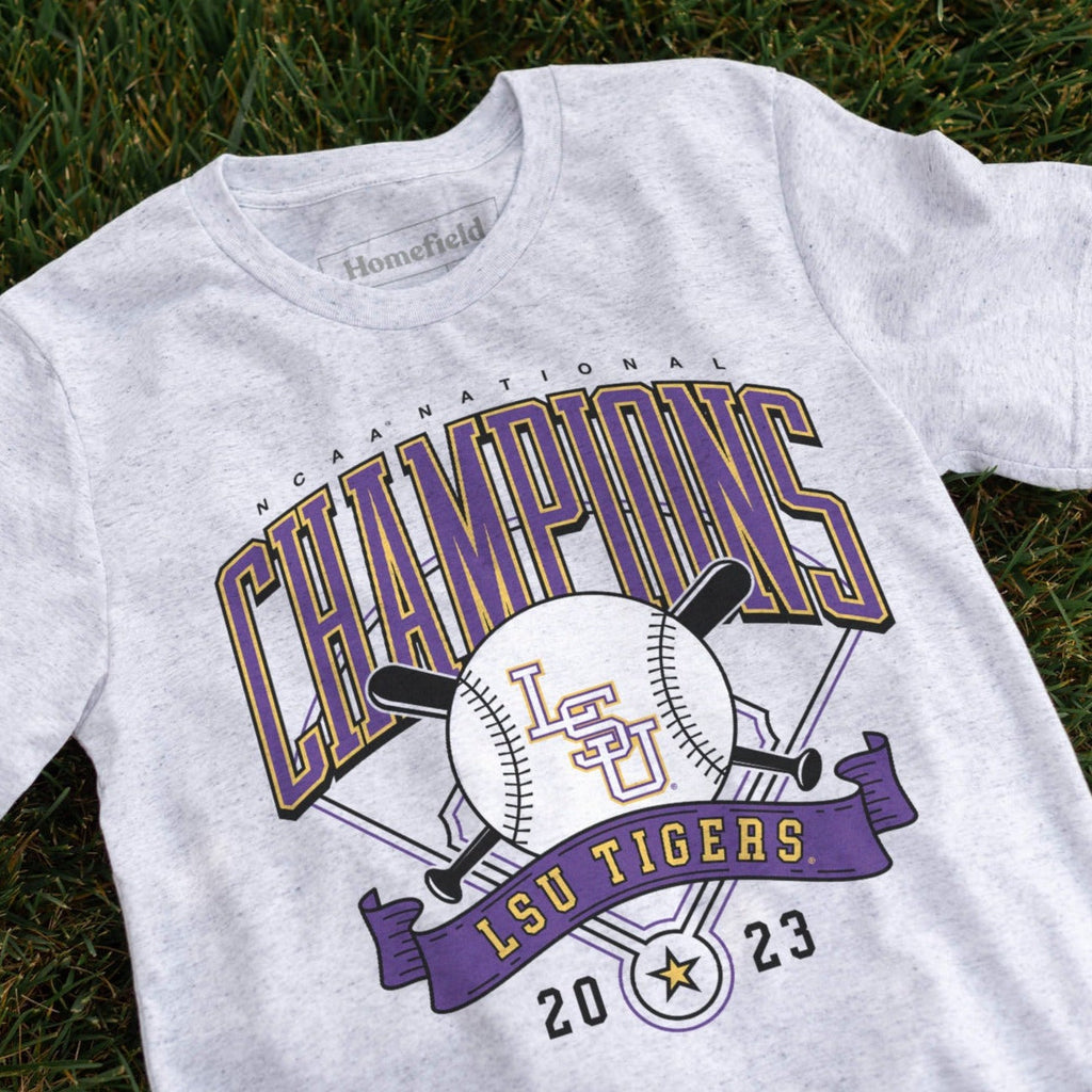 LSU 2023 NCAA Baseball Champs Ash Tee Style001 Hoodie, Sweatshirt | CoreVibeTees.com (Image 2)
