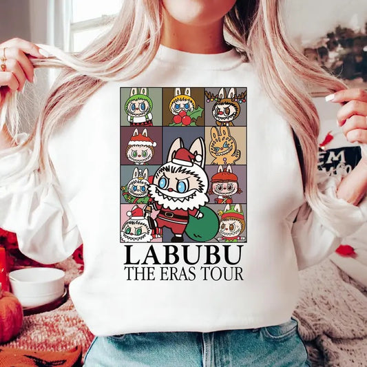 Labubu The Eras Tour Christmas Shirt Labubu Christmas Shirt Labubu Monster Holiday Season Shirt Labubu Lover Shirt Merry Xmas Shirt