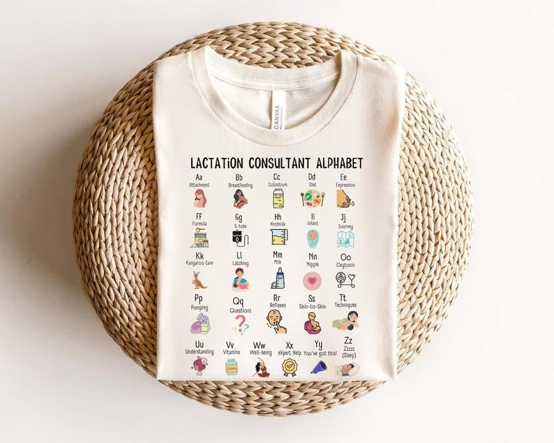 Lactation Consultant Alphabet Shirt, Lactation Counselor Educator Women's T-shirt, Lactation Tech Sweatshirt, Lactation Consultant Gift Lactation Support