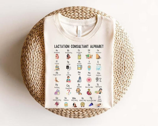 Lactation Consultant Alphabet Shirt, Lactation Counselor Educator Women's T-shirt, Lactation Tech Sweatshirt, Lactation Consultant Gift Lactation Support