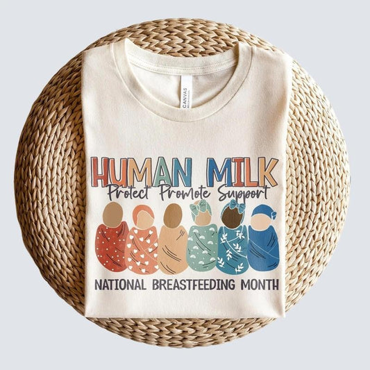 Lactation Consultant Tshirt | National Breastfeeding Month Tee | Human Milk Matters Shirt | Breast Milk Rainbow CLC RN | Doula Midwife Week